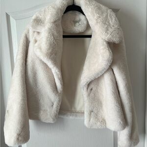 Abercrombie & Fitch Soft White Fur Coat